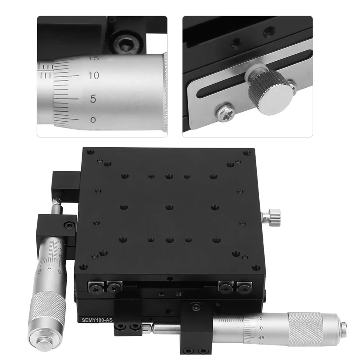 XY-Lineartische, Manueller XY-Lineartisch 100 X 100 X 40 Mm/3,9 X 3,9 X 1,6 Zoll Präzisions-Kreuzrollen-Lineartisch, Messer und Zubehör, Lineartisch