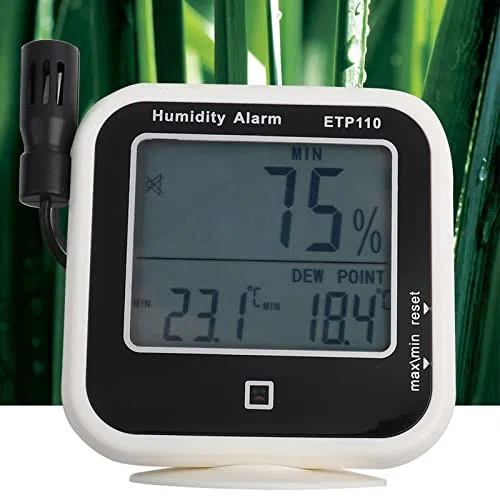 Taupunktmessgerät, Digitales Hygrometer mit Thermometer, Luftfeuchtigkeitsmesser für Heimlabor, Infrarot-Temperaturmessung, Präzisions-Messgerät für Feuchtigkeit und Temperatur