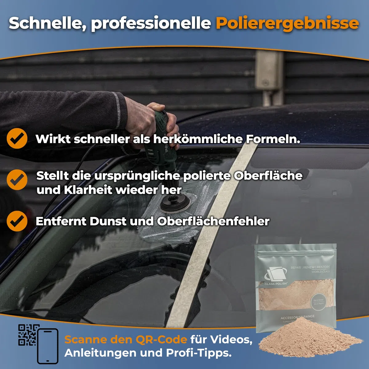GLASS POLISH 1 kg Cerium Oxide, Glaspoliermittel aus Ceroxid Grad Hoch 85% rein, suspension-behandelte Formel, 3,5 Mikron Partikelgröße, Verbesserte Wiederherstellungsleistung