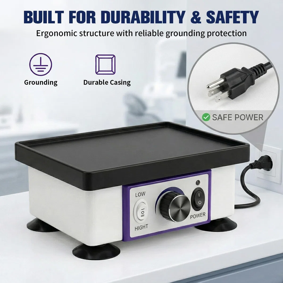 Elektrisch Dental Oszillator, 120W Gipsrüttler Rüttelplatte, Elektrisch Rüttelplatte, für Mischen Gips Gießen Modellen Harzguss, für Zahnkliniken, Krankenhäusern
