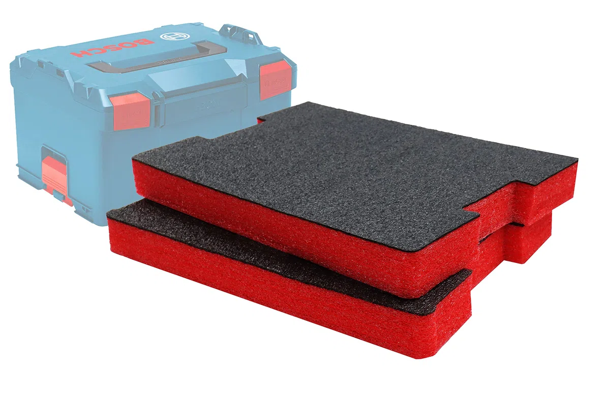 Shadow Foam L-Boxx Einsätze [Doppelpack] für Bosch L-Boxx 102-374 Schaumstoff für Sortimo L-Boxx Modular Werkzeugkoffer (50mm, Rot)