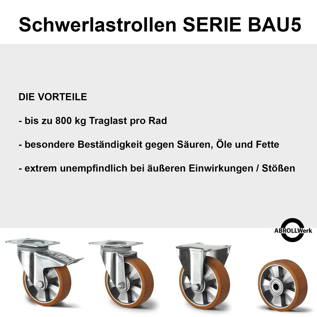Schwerlast Einbaurad 200 x 50 mm – 800 kg Traglast – Aluminiumfelge & Polyurethan Lauffläche – Doppelkugellager – Ersatzrad für Industrie & Transport – Rad 200x50 mm