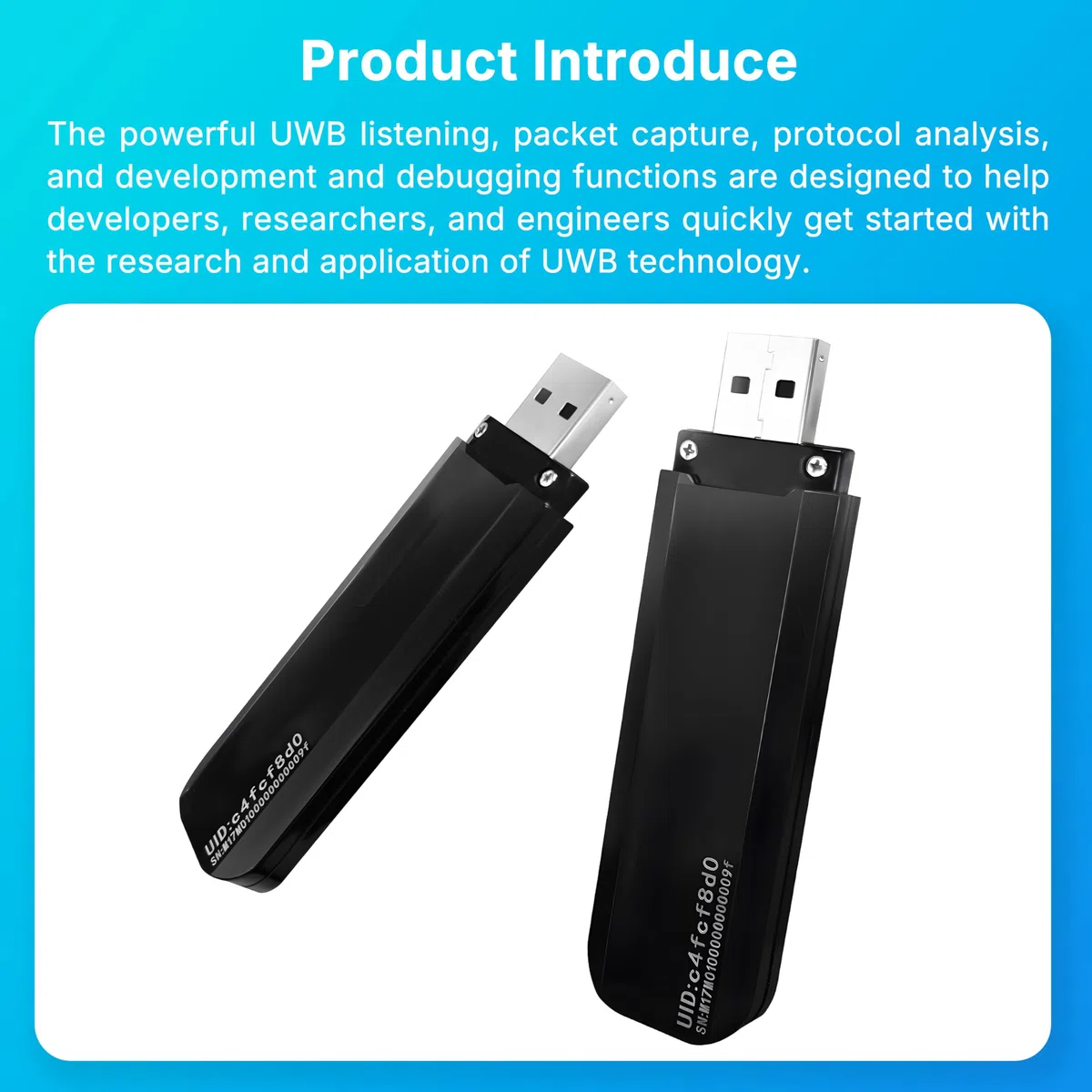Heltec UWB Dongle Sniffer Ultra-Wideband Paketanalyzer für IoT, IEEE 802.15.4, FiRa/CCC-Protokoll TOF/TDOA-Positionierung, 6,8 Mbps Datenrate, ARM Cortex-M33, USB-A-Schnittstelle