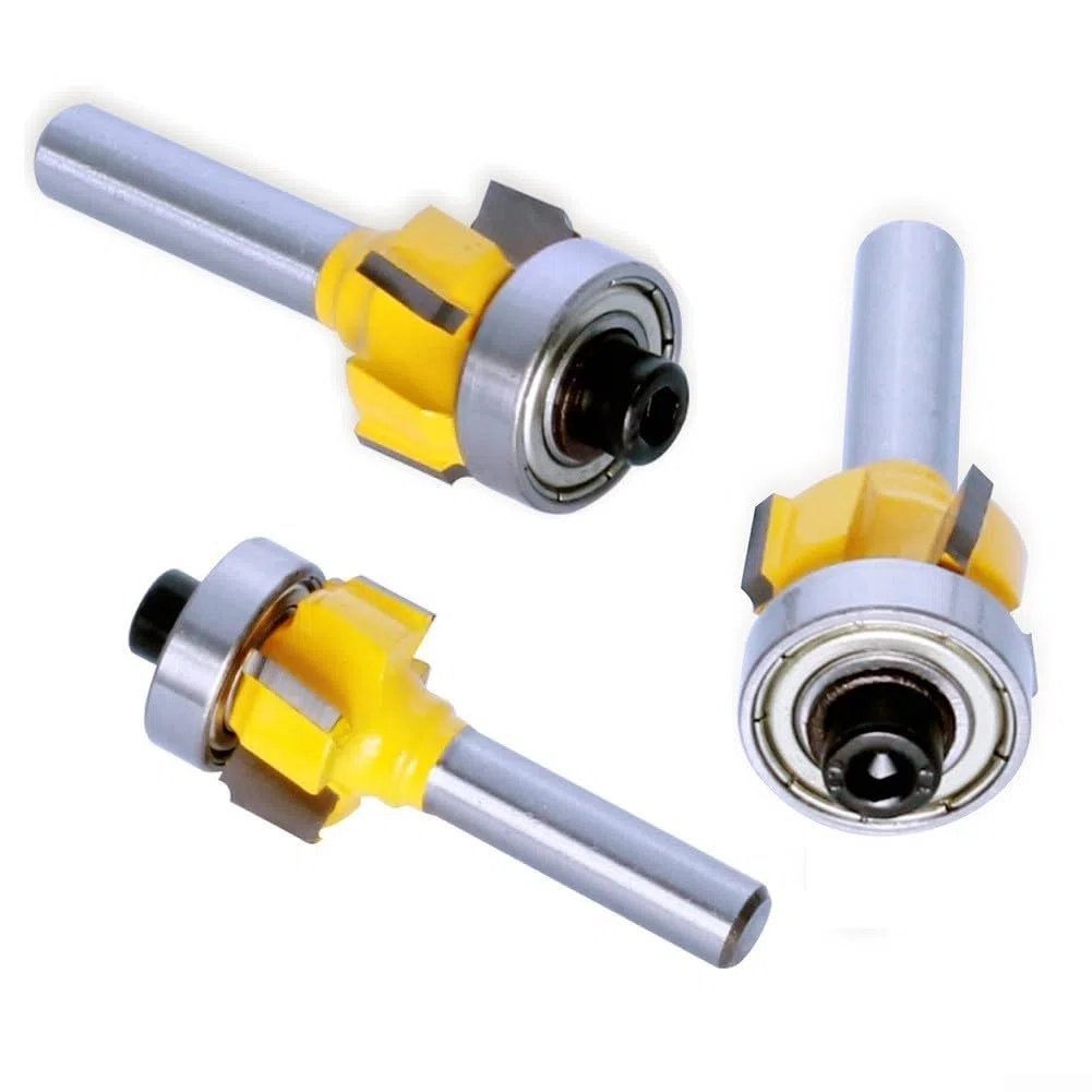 Holzbearbeitungsfräser-Bit, R1/R1.5/R2 8 mm Schaft, 4 Zähne, Fräser für Kantenschneider, abgerundete Ecken, professionelles Fräswerkzeug (3 Stück)