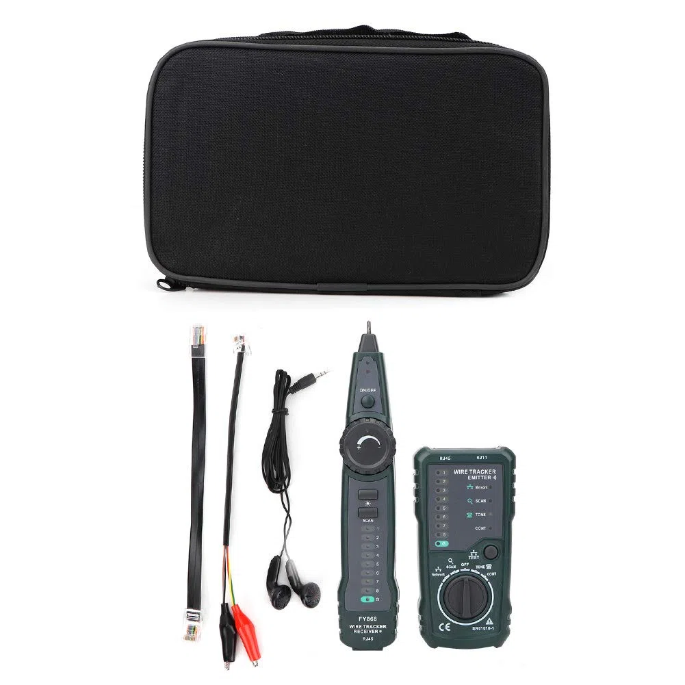 RJ45 RJ11 Kabeltracker Kit mit Kabelfinder Kabeltester für schnelle Leitungssuche in LAN Netzwerk und Telefonleitungen FY868