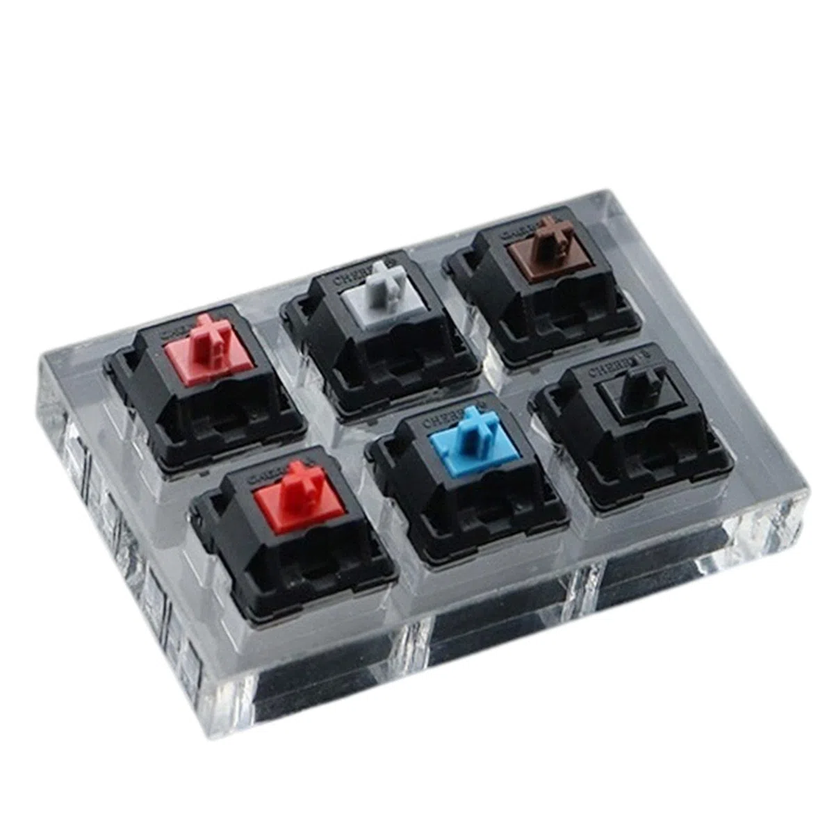 Key Switch Tester Mechanische Schalter Tester Kit Acryl Basis Abnehmbar Transparents Keycap Einfach Austauschbar für Elektronik Computer, für Cherry 6 Tasten