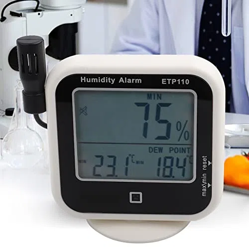 Taupunktmessgerät, Digitales Hygrometer mit Thermometer, Luftfeuchtigkeitsmesser für Heimlabor, Infrarot-Temperaturmessung, Präzisions-Messgerät für Feuchtigkeit und Temperatur