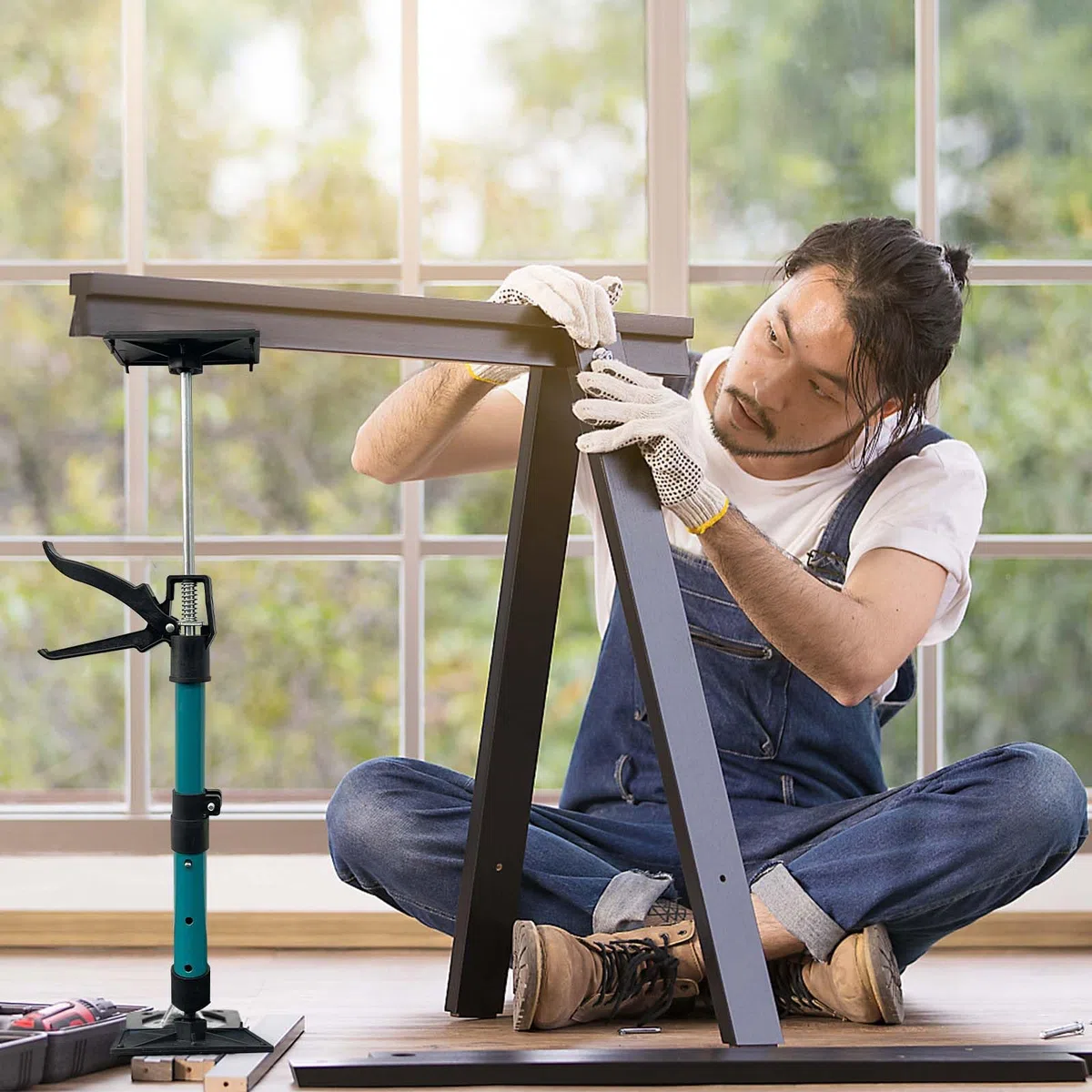 Verstellbare Stützstange, Schrankheber zum Installieren von Schränken, Teleskop-Stützstangen von 35 bis 60 cm, Dritthandwerkzeug für die Installation, Tragkraft 30-60 KG, 2 Pack