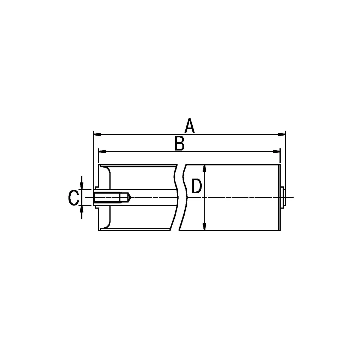 Gura | Stahl-Tragrolle | Rollen-Ø 60 mm | Gewindeachse M 12 x 20 | Länge 500 mm