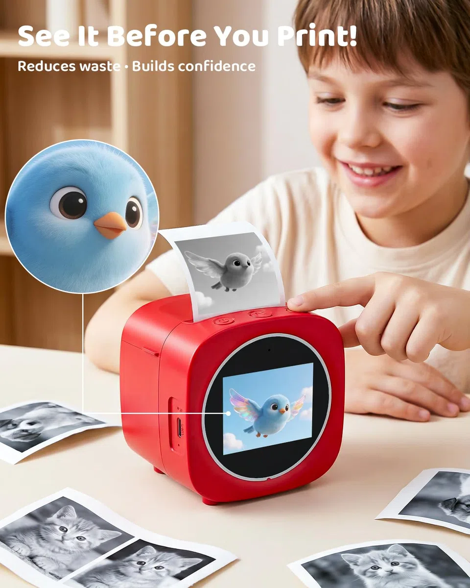 AI Voice Box Drucker KI Zeichnungs Spracherkennungsdrucker Stimmdrucker mit Sprachsteuerung für Kinder Kreatives Doodle Drucken