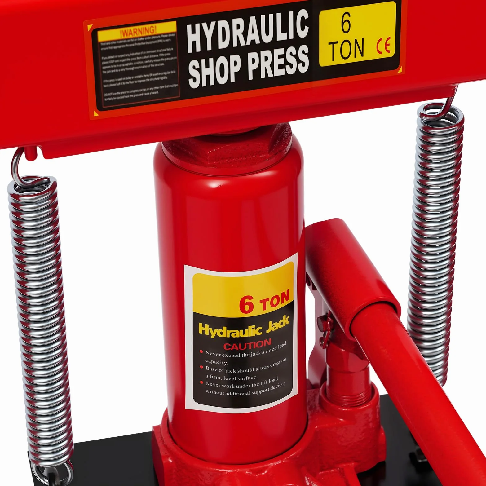 Hydraulikpresse 6t Werkstattpresse Rahmenpresse manuell – 6 Tonnen Hydraulische Presse mit Höhenverstellbarem H-Rahmen (0-28cm Arbeitsbereich), für Autowerkstatt, Mechanische Werkstatt, Garage