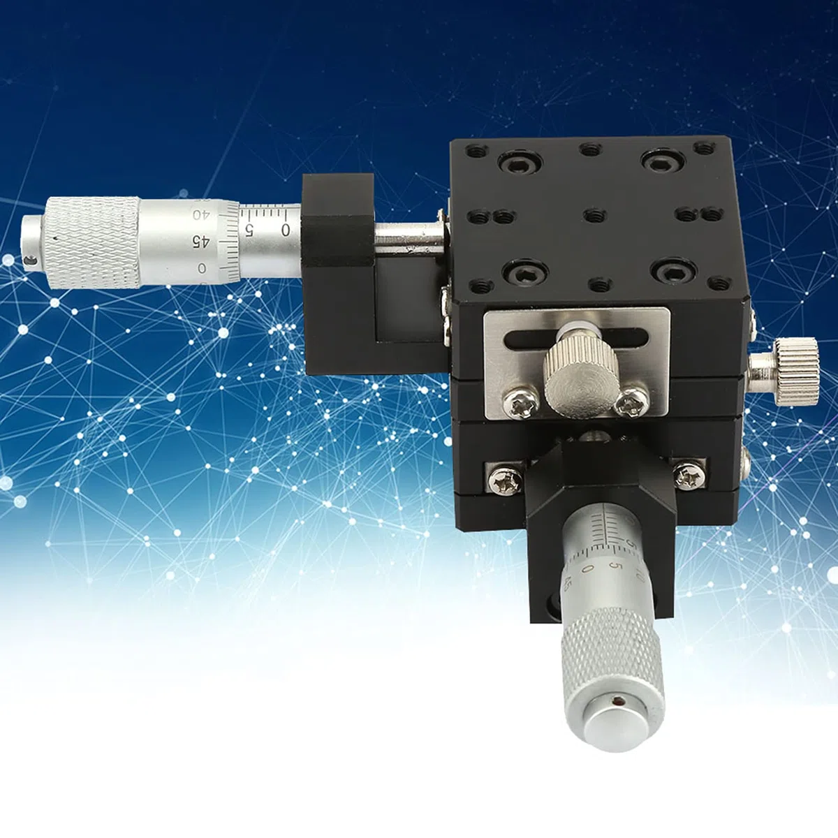 40 * 40 Mm Mikrometer-Gleittisch-Trimmplattform, Kreuzrollen-Lineartische für Geräte, die Zur Feinabstimmung und Anpassung Geeignet sind. XY-Tisch, Schwarz Eloxierte