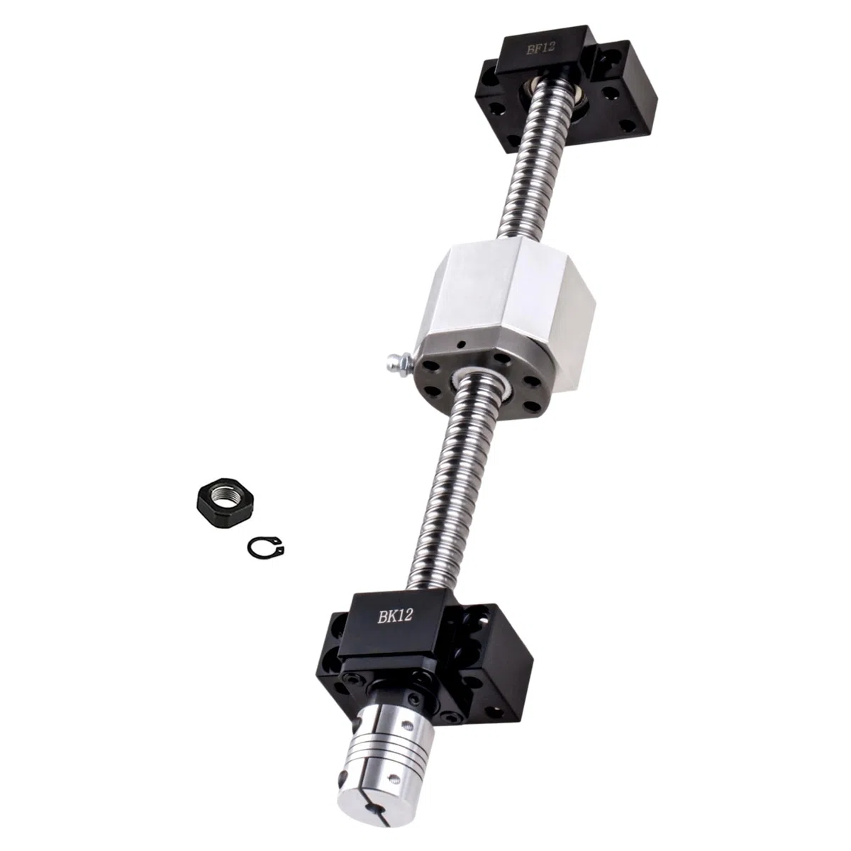 Kugelumlaufspindel SFU1605-1200mm, 1 Stück Kugelgewindespindel mit BK12/BF12 Endstütze, Muttergehäuse, Wellenkupplung, Ballschraube für CNC-Werkzeugmaschinen