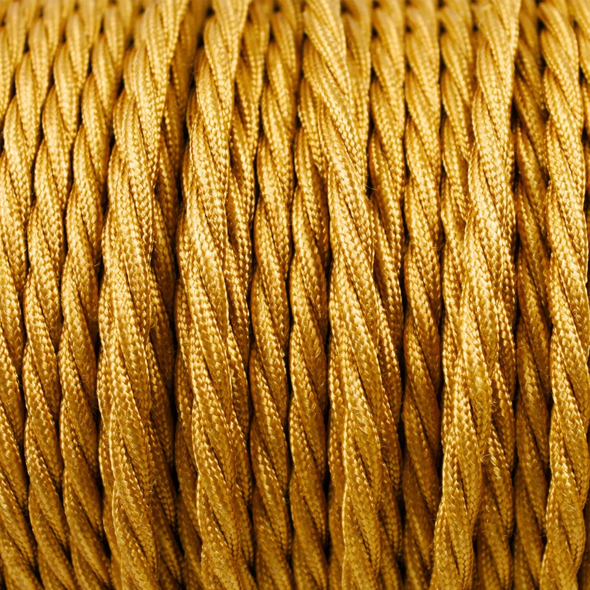 smartect Textilkabel Gold, 10 Meter Vintage Lampenkabel Stoff Gedreht, 3-Adrig (3 x 0.75 mm²) Stromkabel Textilummantelt für eigenes DIY Projekt