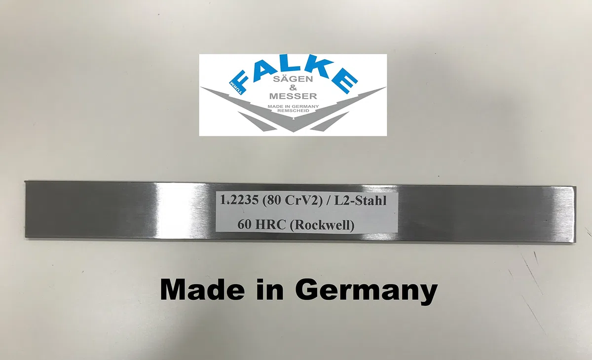 Messerstahl Werkzeugstahl Damast 1.2235 (80 CrV) / Klingenstahl 1000 x 36 x 3 mm