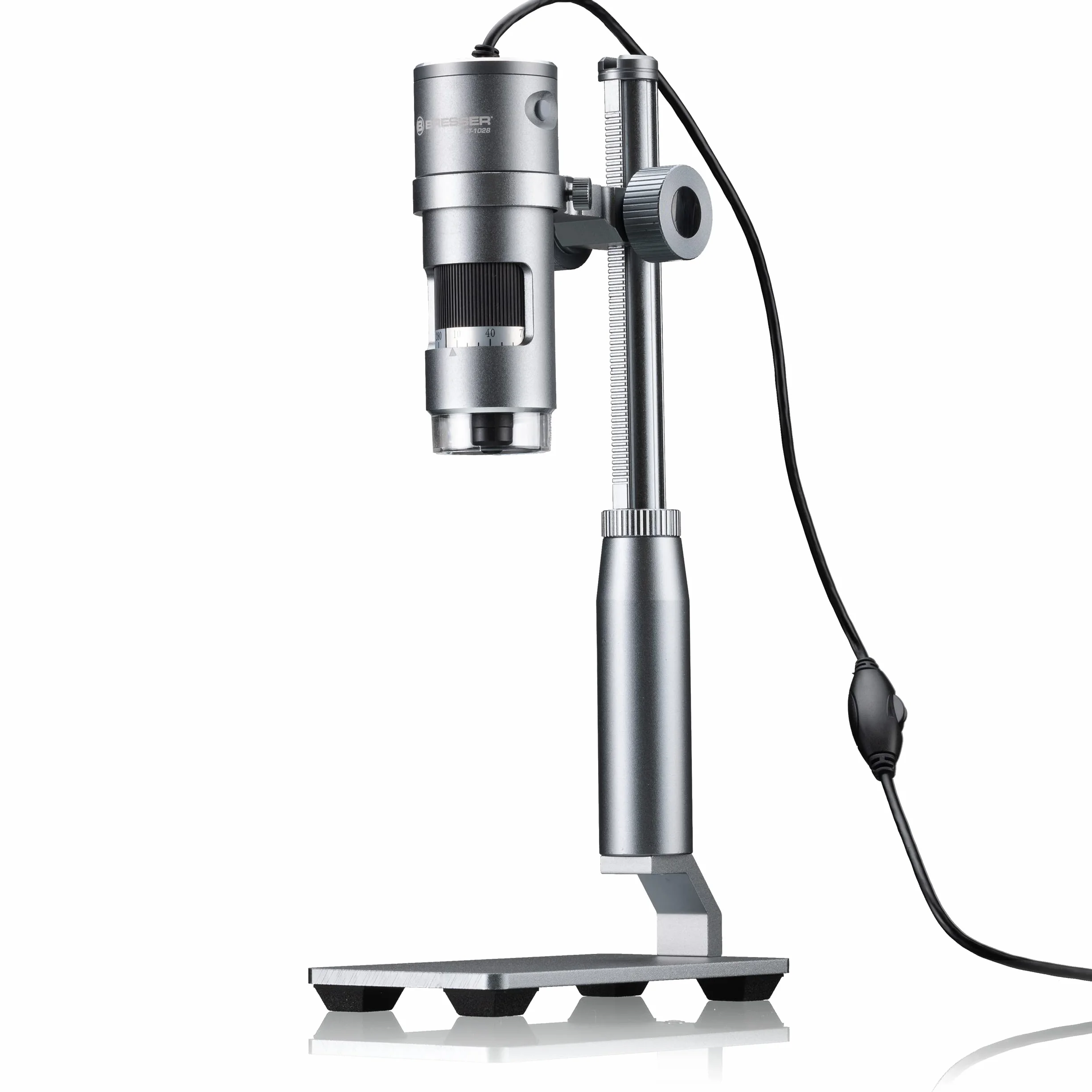 Bresser Digitales Mikroskop mit LED Ringlicht, Auflichtmikroskop DST-1028 mit USB Anschluss für PCS, 5,1MP