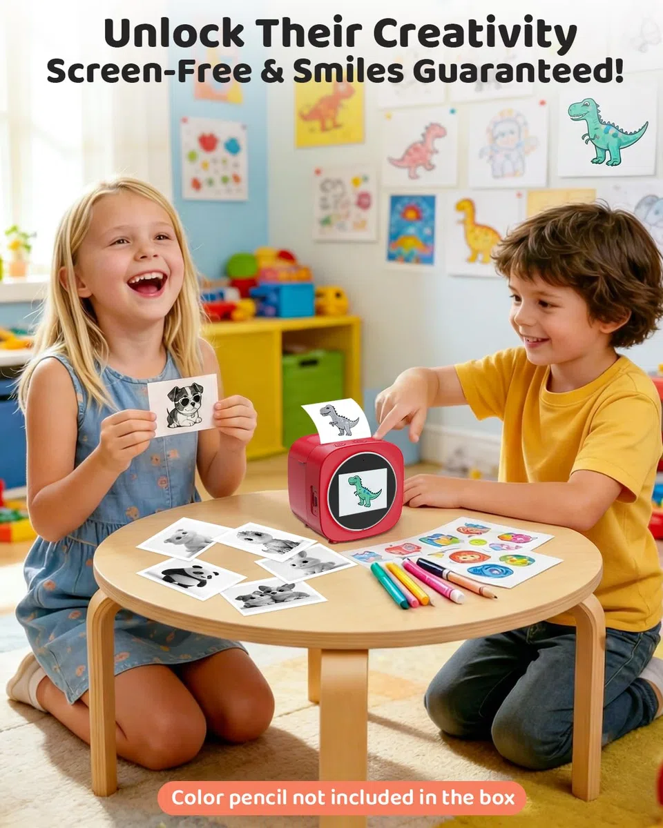 AI Voice Box Drucker KI Zeichnungs Spracherkennungsdrucker Stimmdrucker mit Sprachsteuerung für Kinder Kreatives Doodle Drucken