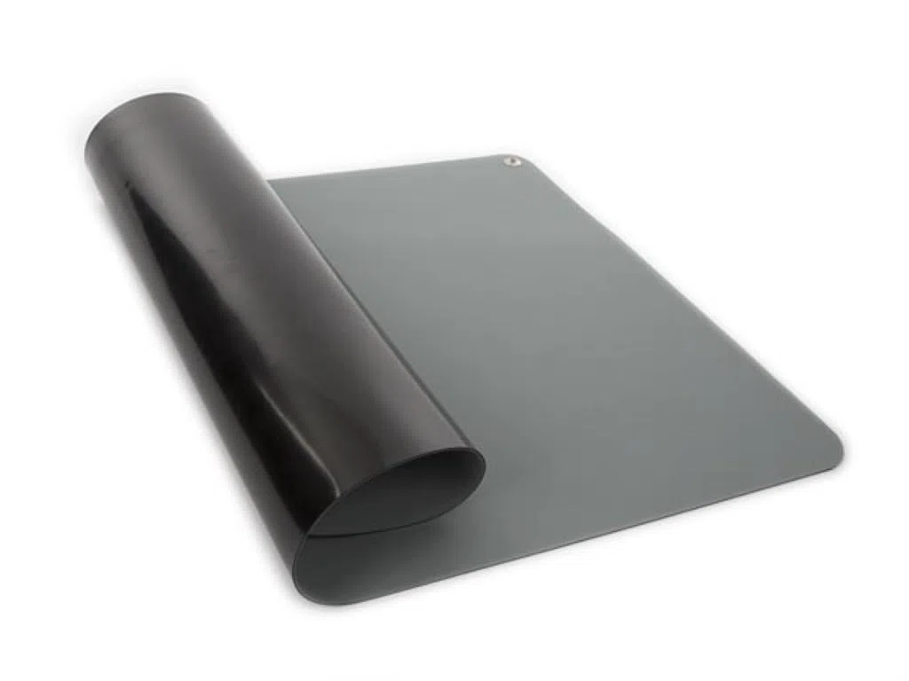 Velleman Geerdete ESD-Tischmatte mit Erdungskabel, 600 x 500 mm, 300 C, antistatische Matte für Elektronik, grau