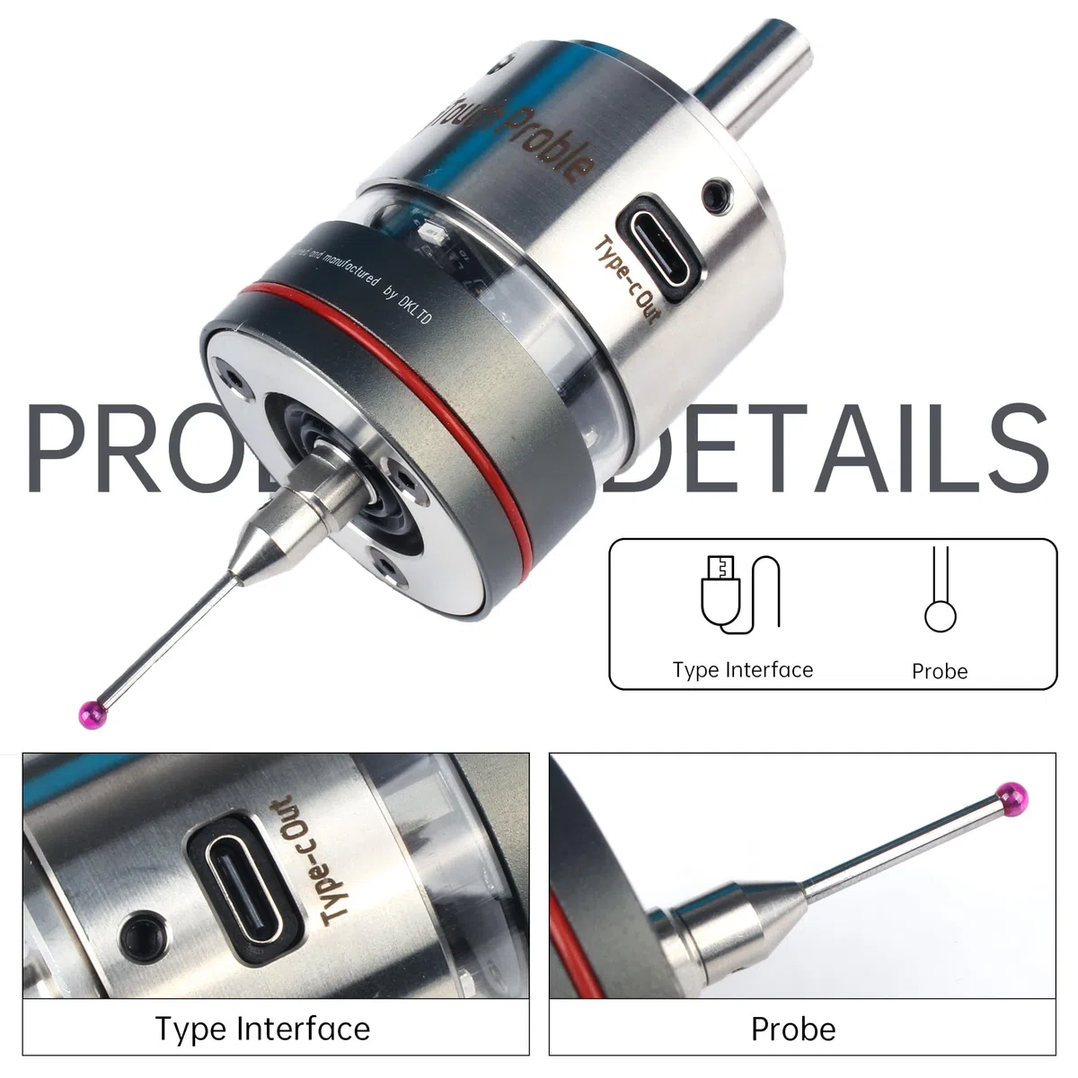 RATTMMOTOR Kantentaster,3D-Taster Kantensucher, CNC Photoelektrischer Kantenfinder WP500,Präzision 0,001mm Kompatibel Mach3 und GRBL für CNC-Fräsmaschine Automatische Zentrierungs (V6-Serie)