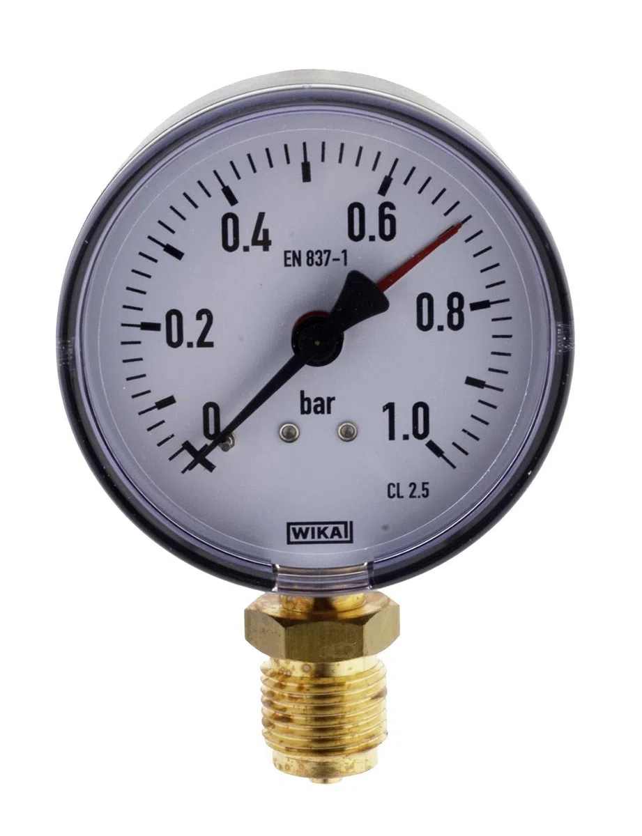 WIKA Manometer senkrecht, Ø 100mm, 0-1 bar