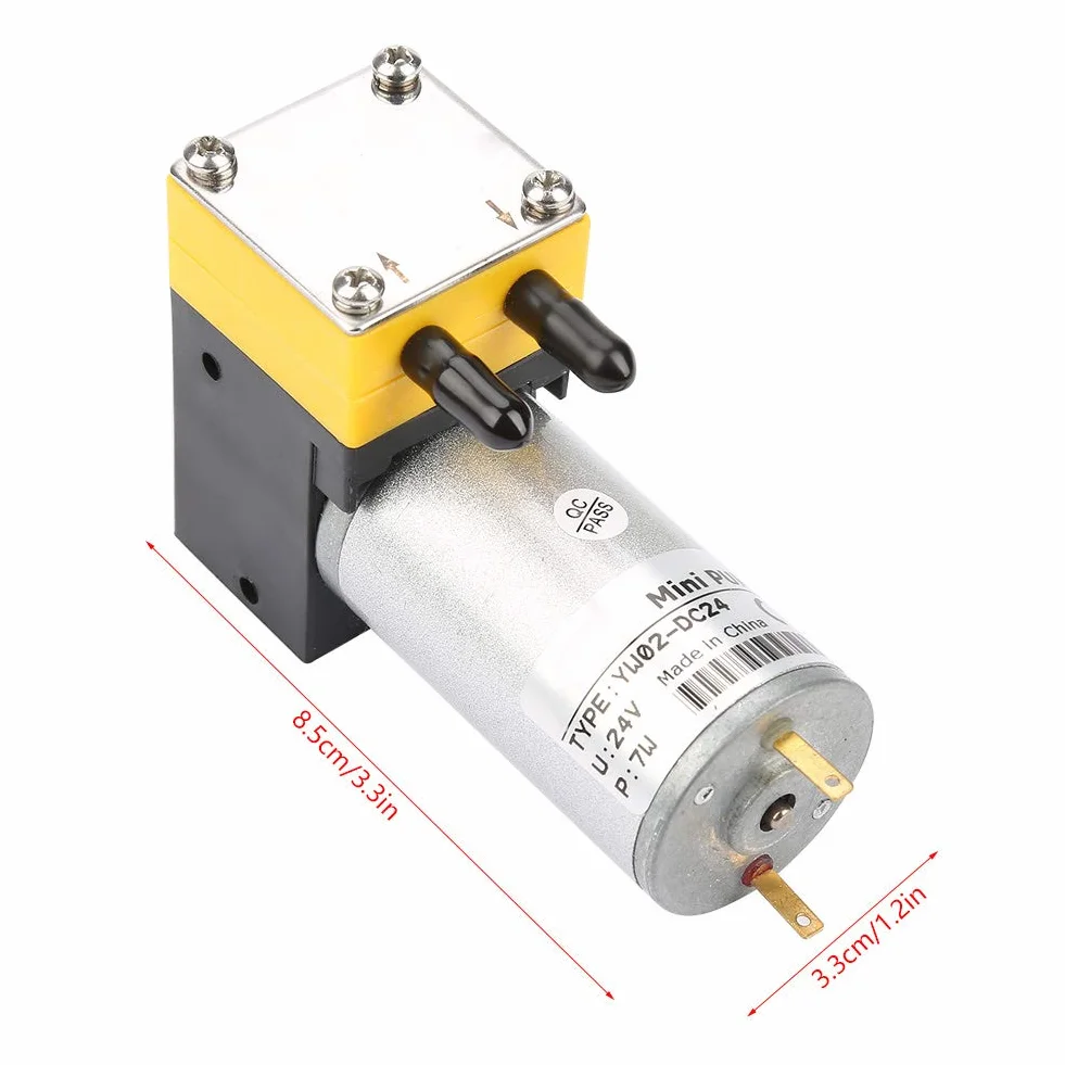 Akozon Membranpumpe 24V 0.4-1L / min Miniatur-Membranpumpe-Vakuumpumpe für Luft/Flüssigkeit