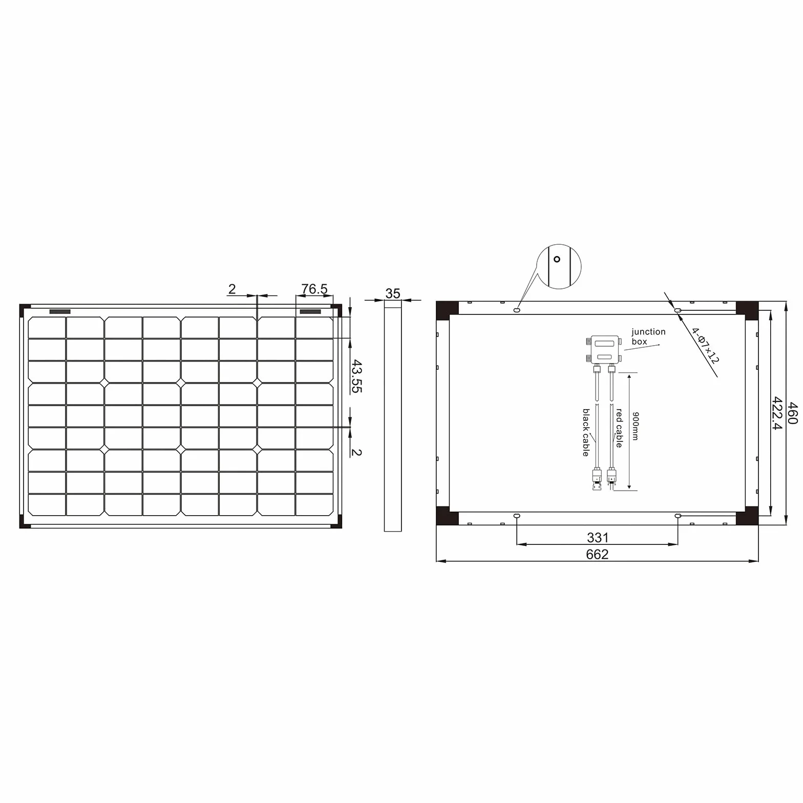 enjoy solar Mono 50W 36V Monokristallin Solarmodul Solarpanel ideal für 24V Gartenhäuse Wohnmobil Caravan Boot(Mono 50W 36V, für 24V PV Systems)