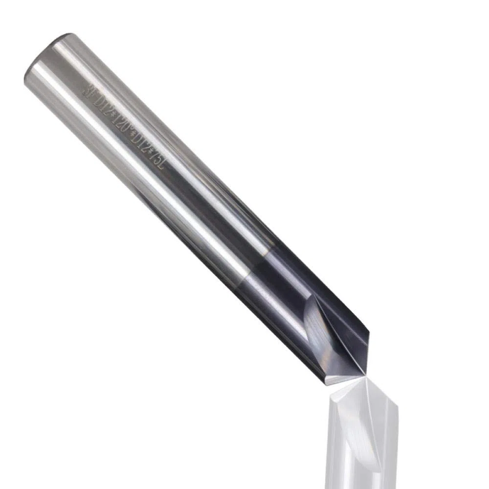 Fasen-Endmühle 90 Grad 2-12mm Carbid CNC-Entgrat-Router-Bit für Aluminiumgravur 3 Flöte Beamering Frässchneider-8xd8x90Deges.
