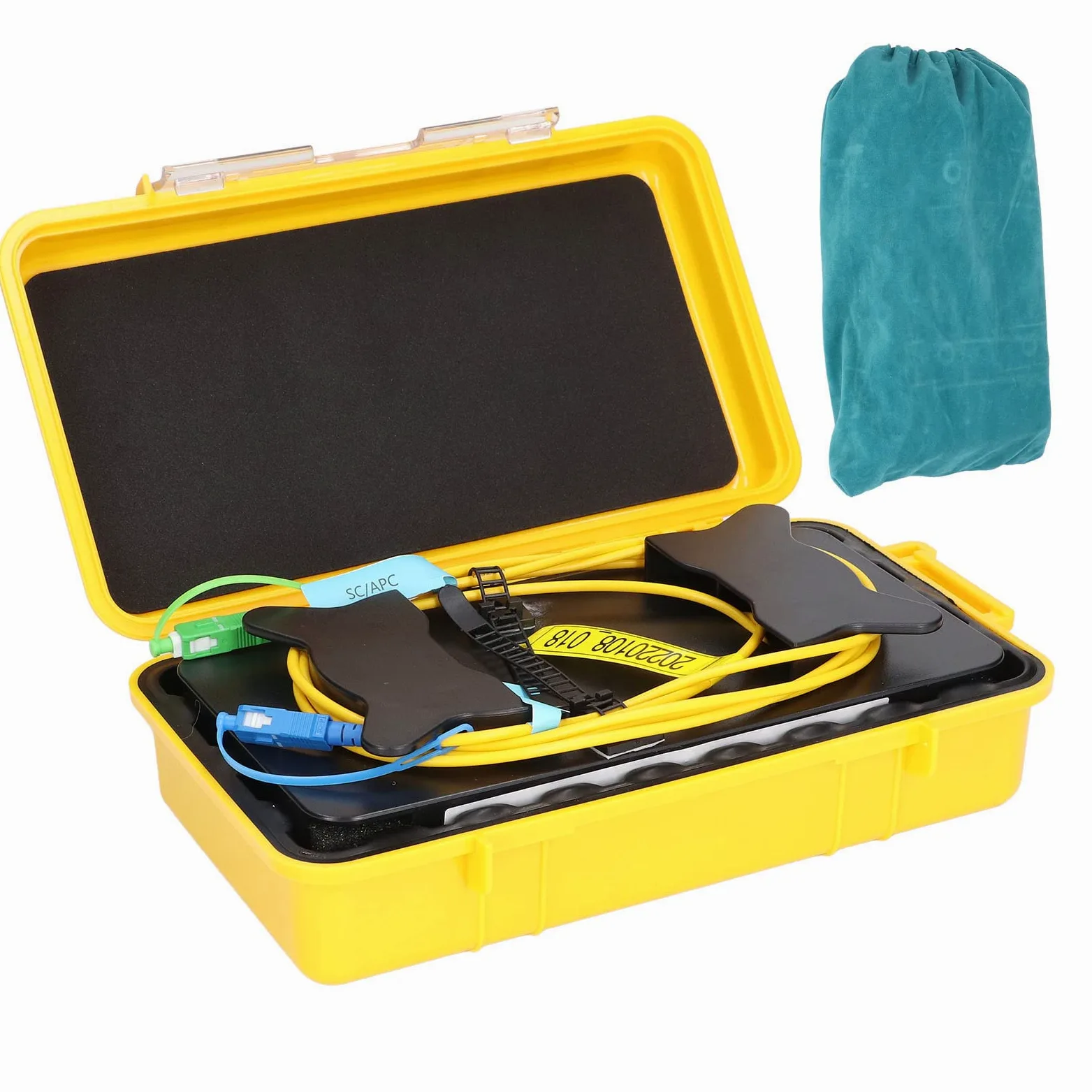 OTDR Launch Kabel Box, Singlemode 500 Meter Länge Tragbare Faser Kunststoff Fiberglas Test Werkzeug Set Low Loss Wasserdicht für Prüfung