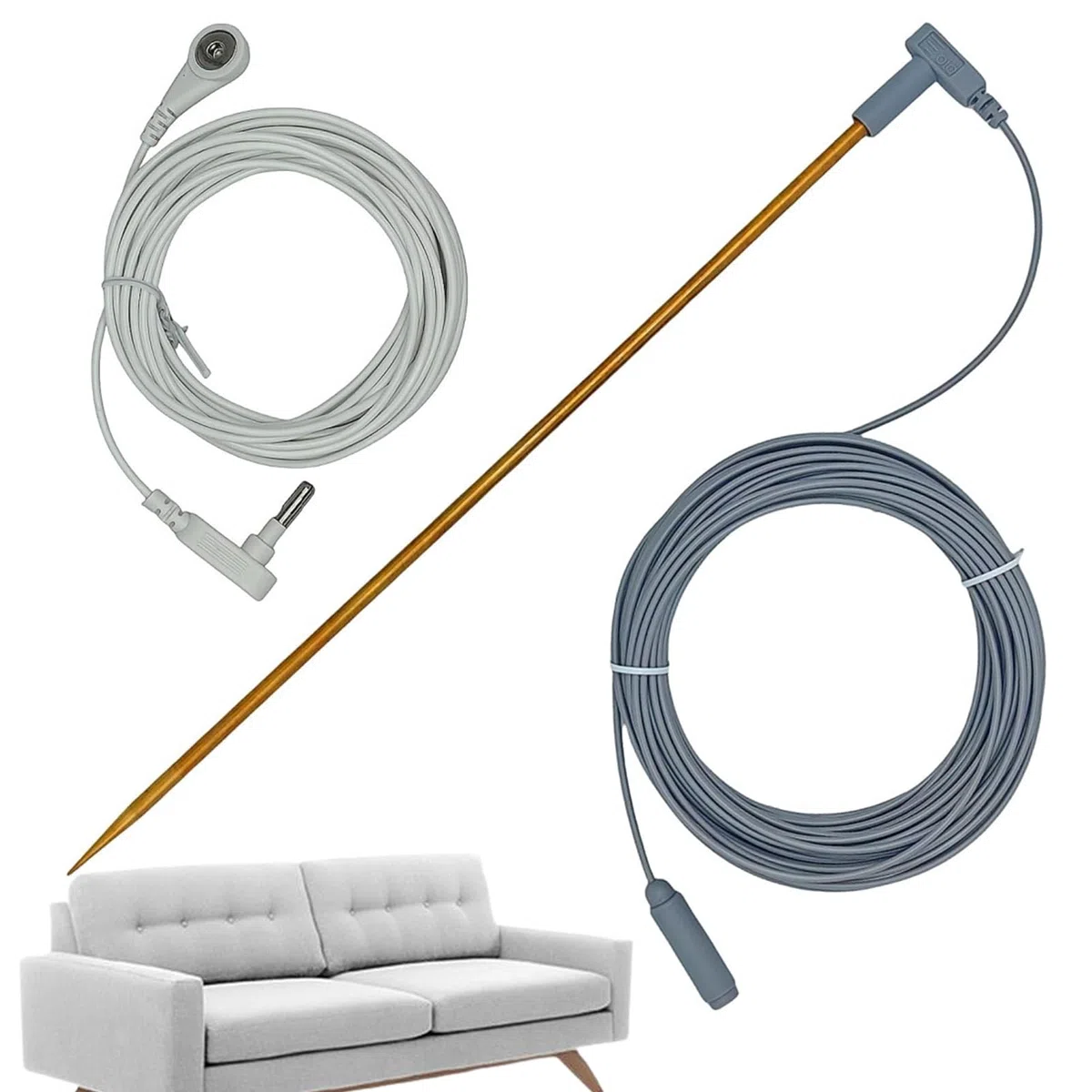 Erdungsstab Mit Kabel, Erdungsbettlaken-Flachstecker, Tragbares Erdungsstab-Set, Erdungsstab Mit 40 Fuß Langem, Erdungskabel Für Erdungsmatten, Decken