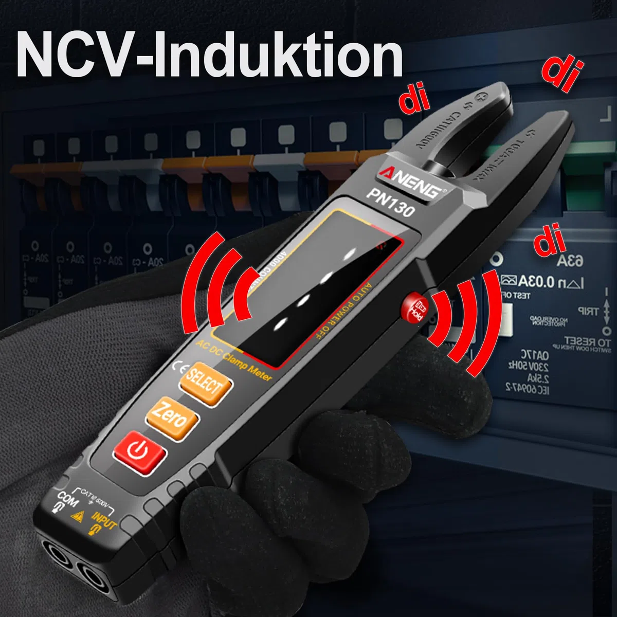 ANENG Multimeter Stromzange,Farb-LCD Wiederaufladbarer U-förmiger Strommesszange,4000 Counts mit Wechselstrom/Gleichstrom Strom,Spannung,Widerstand,Kapazität,berührungslose Spannungserkennung Werkzeug