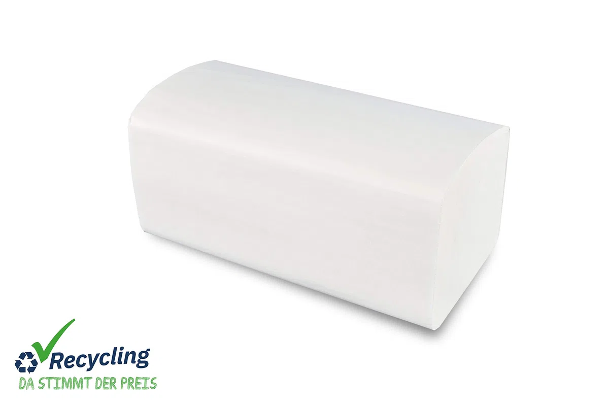 Hypafol Papierhandtücher 4000 Blatt | weiß | 2-lagig, 24x21 cm | praktischer V-Falz für Handtuchspender in Toiletten, Büros, Praxen & Studios