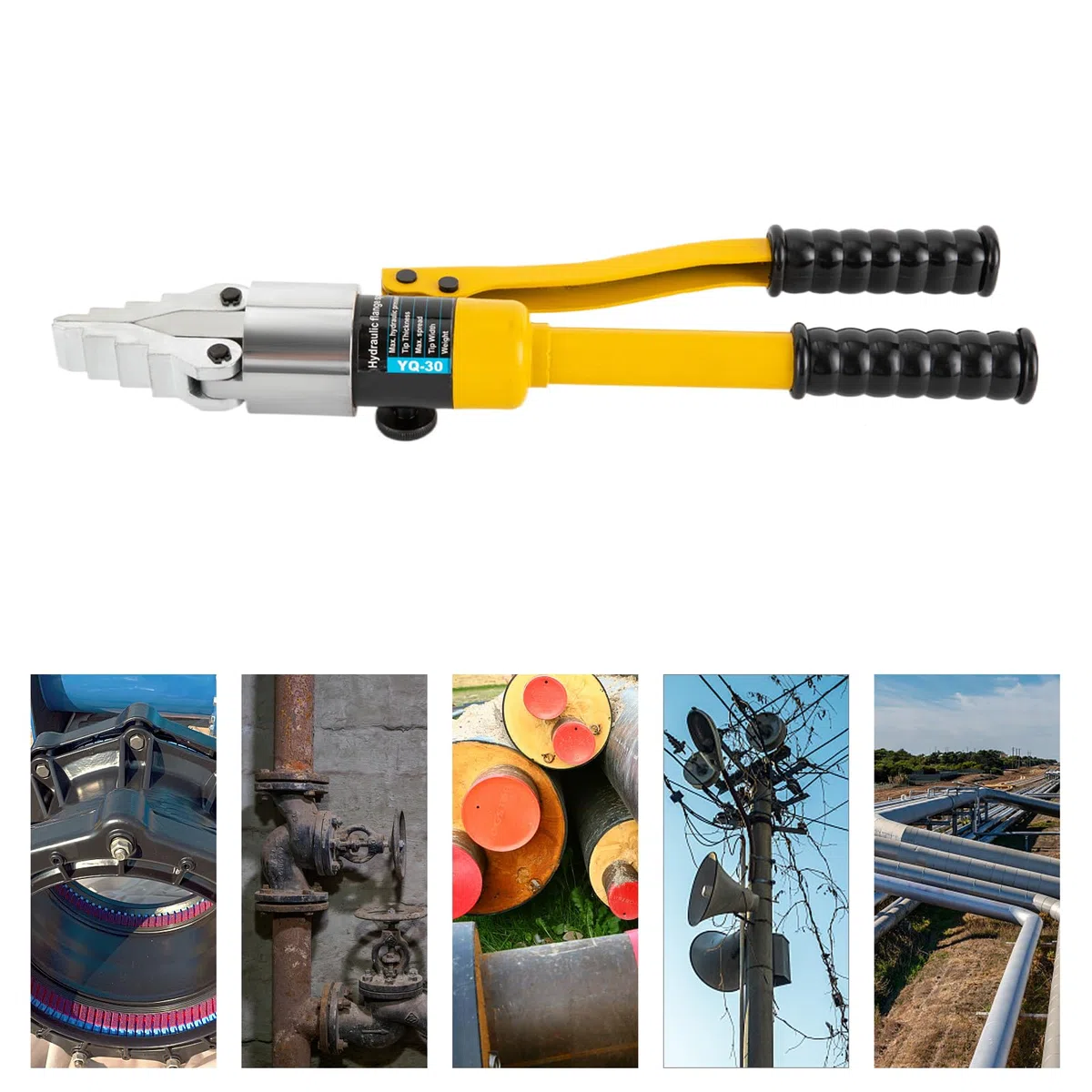 8T Hydraulische Flanschspreizer, Hydraulik Flansch Spreizer Spreader Trenner, Max Expansion 30mm, für Rohrleitungsreparatur, Flanschrohrersatz, Objekterweiterung und Trennung