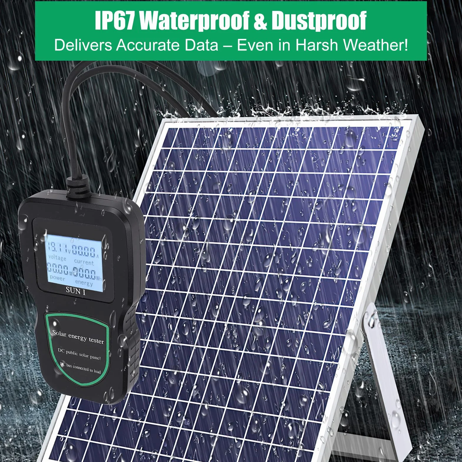 Solarpanel Tester, Solar Messgerät 5-500W Solar Photovoltaic Panel Multimeter Power Tester, zur Messung von Open-Circuit-füR Meteorologie Landwir