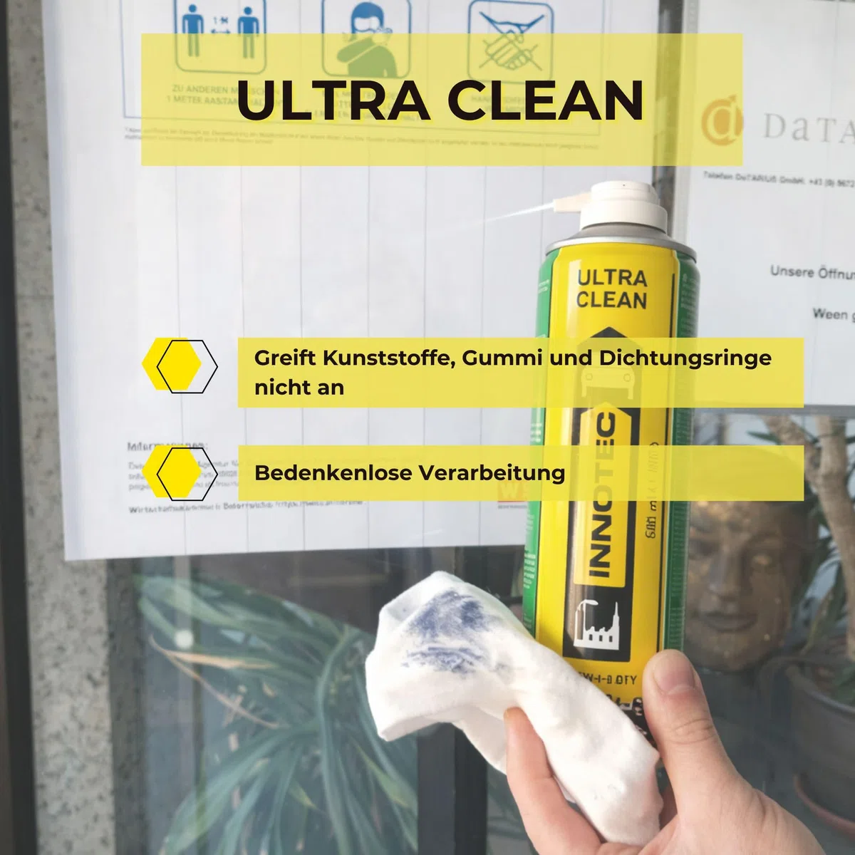 2 Stück INNOTEC Ultra Clean 500 ml Aerosol – Intensivreiniger für KFZ, Industrie und Werkstatt – löst Öl, Fett, Teer, Wachs, Kleber & Schmutz – mit Sprührohr für präzise Anwendung – Premium Qualität