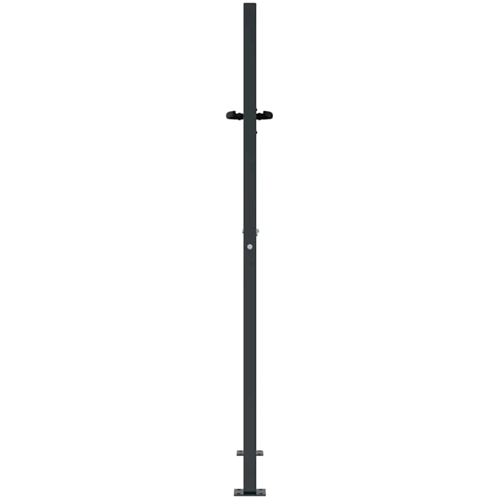 Gartentor Anthrazit aus verzinktem Stahl 110x130 cm mit Pfosten, abschließbares Flügeltor für Grundstück, Zaun, Hoftor, robustes Metall mit Rostschutz und elegantem Gras-Design