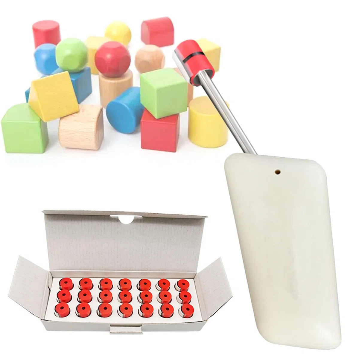 Hochpräziser Scharfkantentester mit 21 PC-Druckprüfkappen, Spielzeug-Scharfkanten-Produkttester, tragbarer Scharfwinkeldetektor, für Kinderspielzeug, Metallgrat, elektronische Sicherheitsprüfung