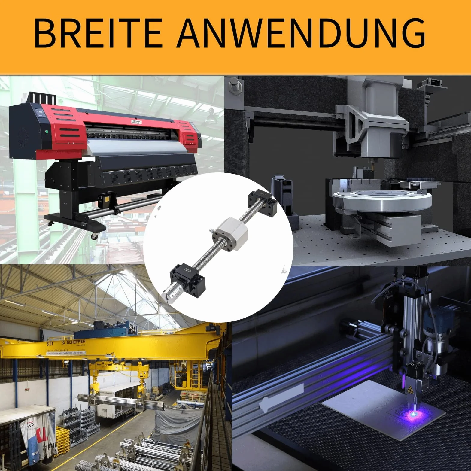 SFU1605 Kugelumlaufspindel 1050mm Gewindespindel Edelstahl Kugelumlaufspindel