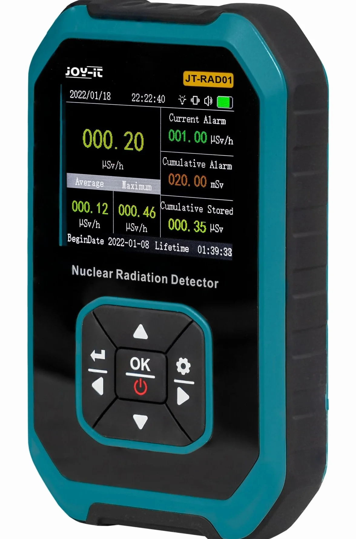 Joy-it JT-RAD01 Geigerzähler Beta-Strahlung, Gamma, Röntgenaufnahme, optisches Signal