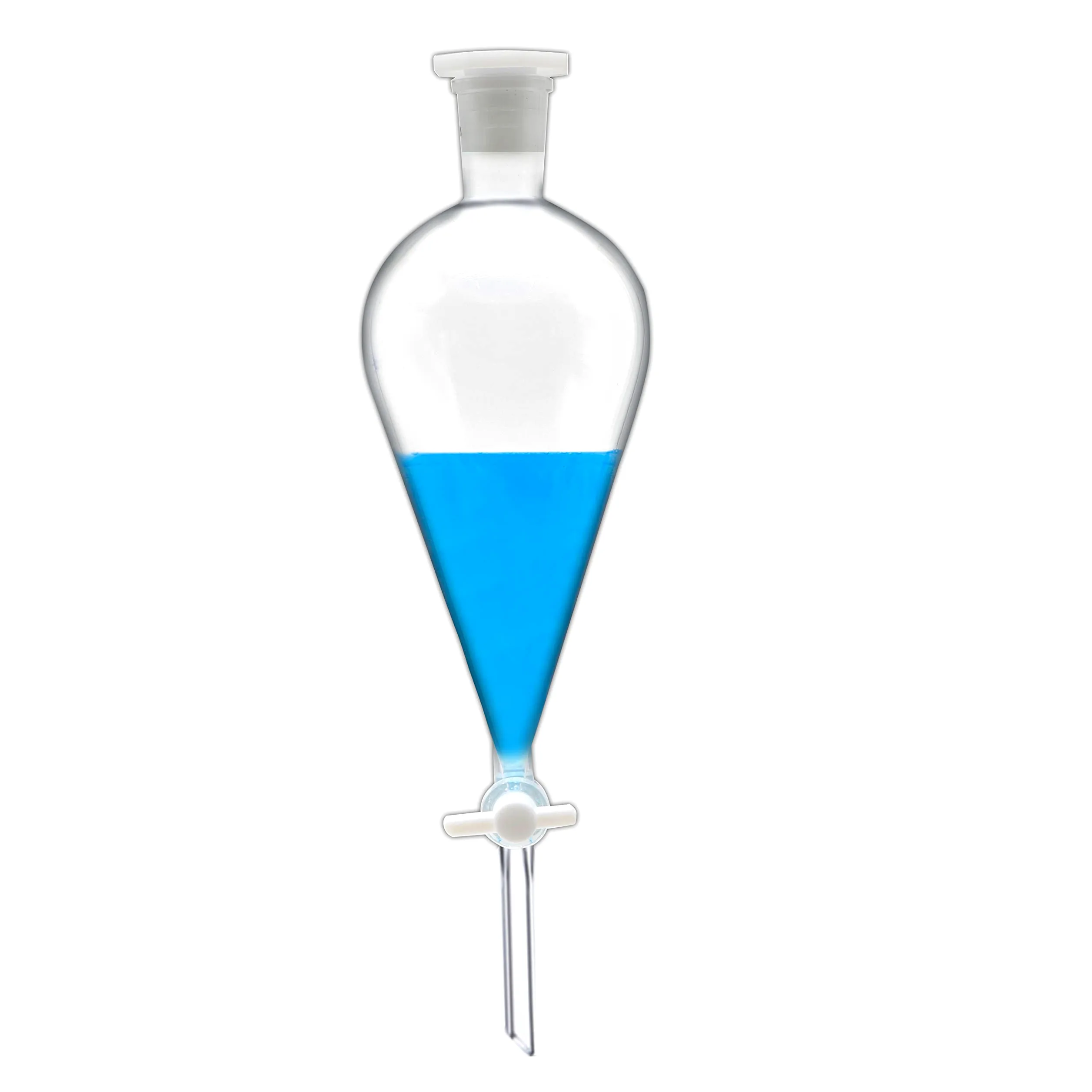FSLAB Borosilikatglas Glass 1000ml Scheidetrichter Heavy Wall Conical Separatory Funnel Trichter with PTFE Stopcock - 1000ml