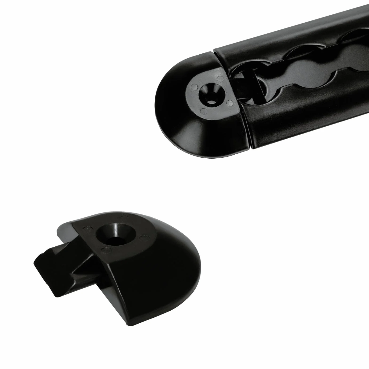 Airlineschiene robust halbrund schwarz 2X 0,5 Meter mit 4 Zurrösen und 4 Endkappen, Alu Zurrschiene Black line, hohe Stabilität und Langlebigkeit, für Anhänger, PKW, LKW, Camper, Wohnmobil