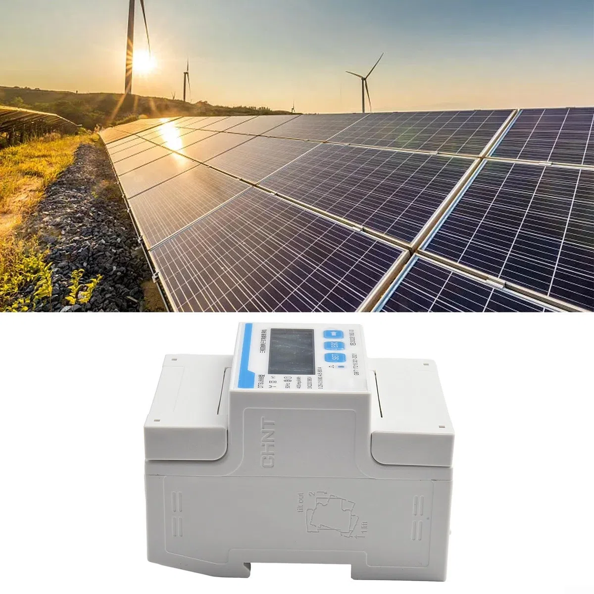 DTSU666 Drei-Phasen-Vierdraht-Führungsschiene, Strom-Energiezähler, SMARTs RS485 Leistungsmonitor für Solar-PV-Anlagen, aktive Blindleistungen und