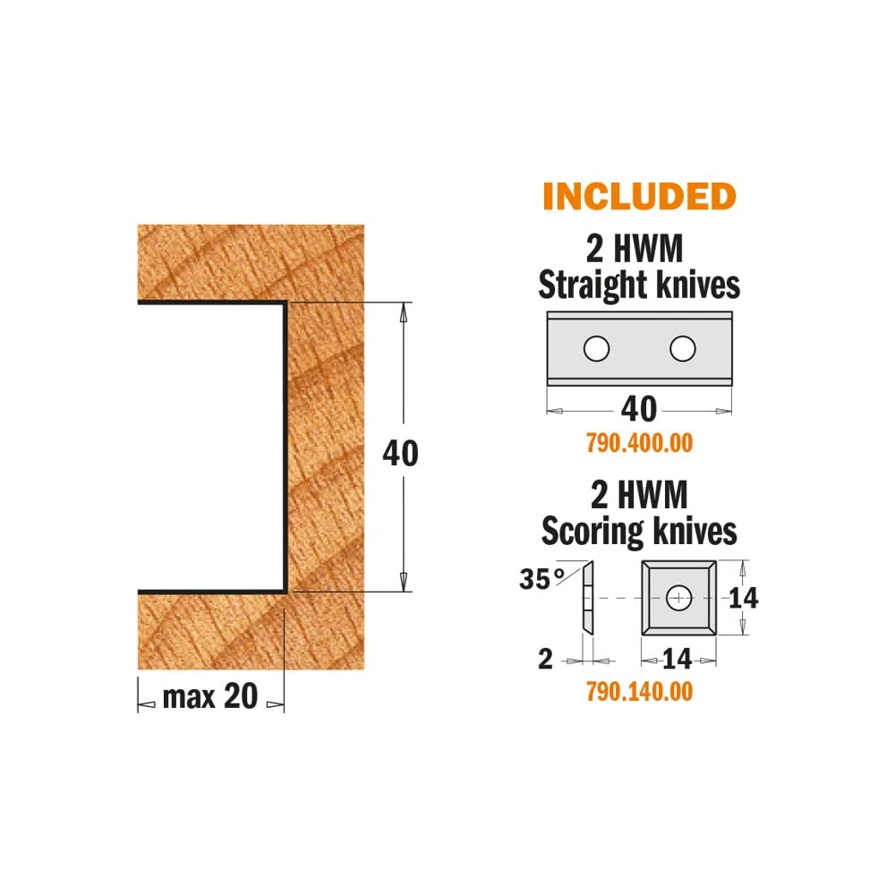 CMT ORANGE TOOLS 694.020.30 - FALZ- UND PROFILMESSERKOPF HM Z2+2 D=100X40X30