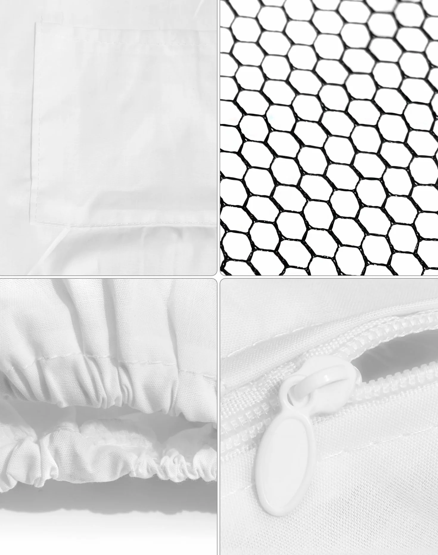 QWORK Imkeranzug mit langen Handschuhen, Imkerjacke mit Schleier, für Professionelle Bienenbisse Verhindern, XL