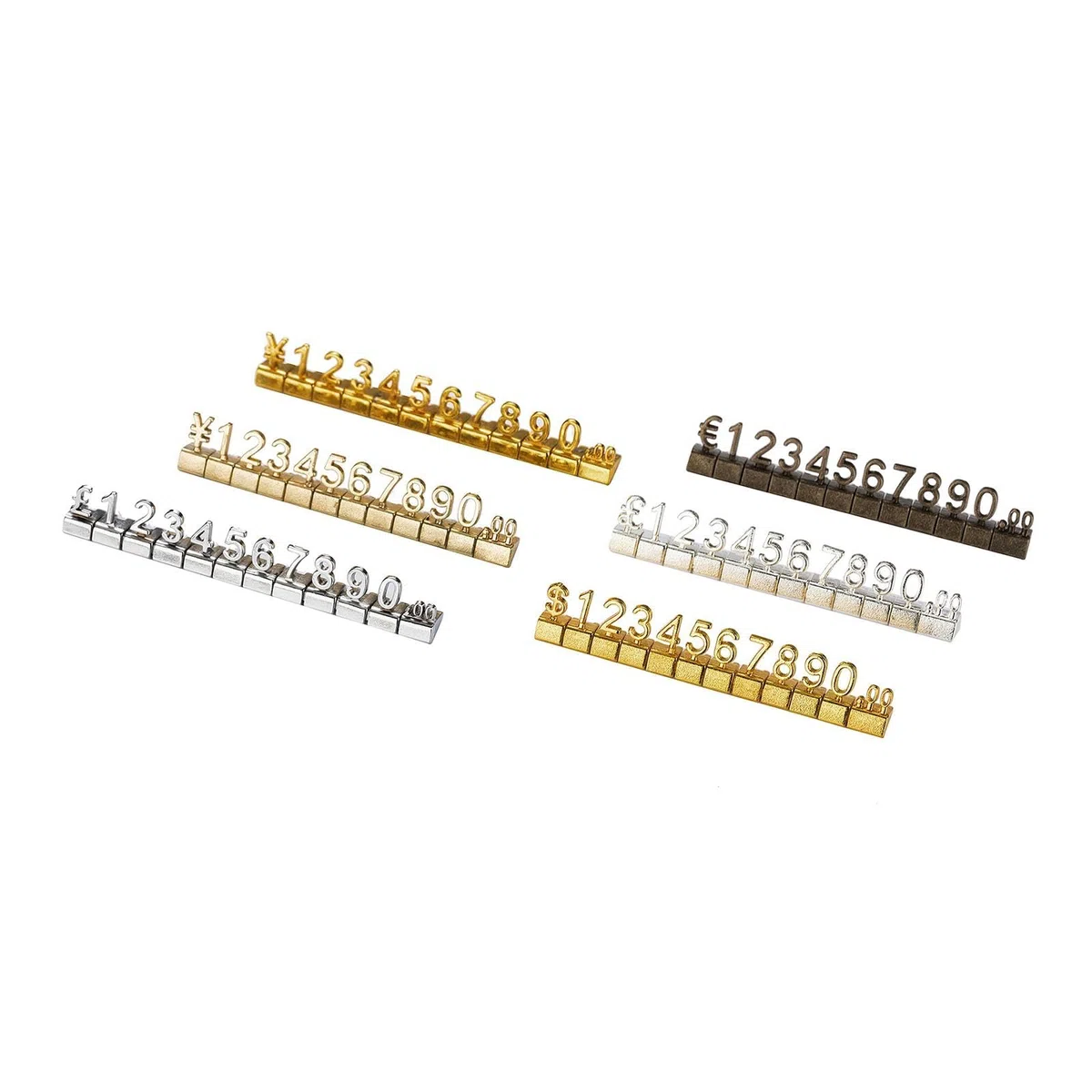 predolo Würfel, Preisschilder, Schmuckanhänger, Zahlen, Preisschild, einfach zu montierende Mini-Preismarker-Etiketten für Bäckereien, Einzelhandelsgeschäfte, Golden