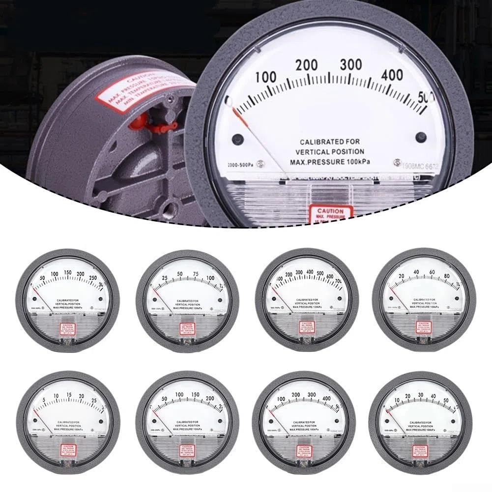 Differenzdruckmessgerät Barometer, hervorragende Anti-Vibrations-Leistung, flexible Installationsmöglichkeiten (0-100pa)