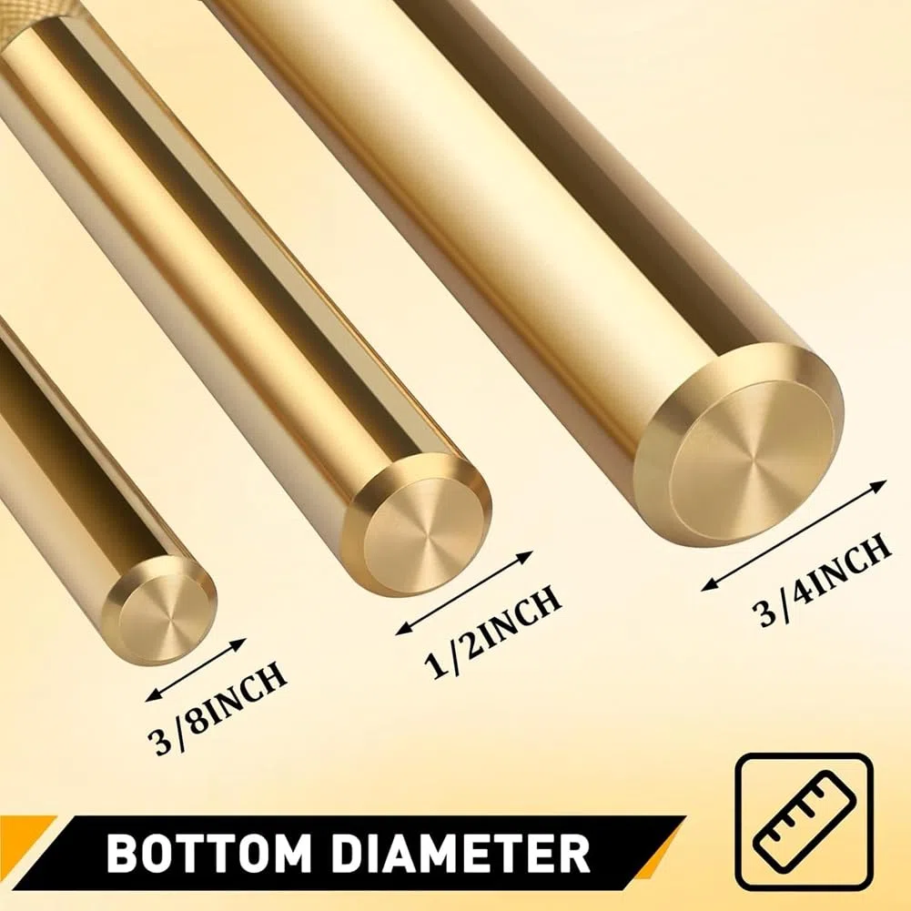 3-Tlg. 61360 Rändel-Durchschlagstanzer-Satz Aus Messing, Handwerkzeug-Durchschlagswerkzeuge 25077 3/4 25076 1/2 25075 3/8 Durchschlagstanzer