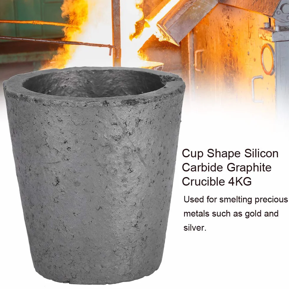 4Kg Schmelztiegel aus Silikonkarbid, Graphittiegel für Metallproduktion, Ofentiegel Schmelzwerkzeug, Hochofen Zubehör