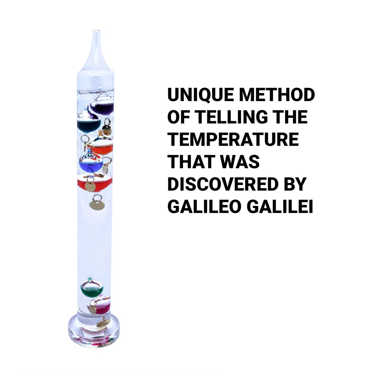 30cm tall Free standing galileo thermometer