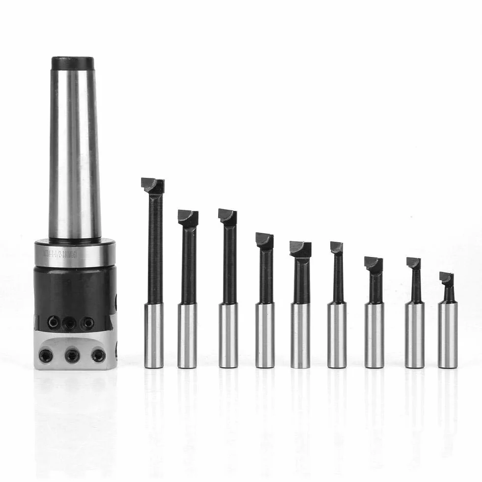 Verrückter Verkauf Bohrkopf-Werkzeugsatz, MT4-M16 Aufnahmeadapter Kegelschaft F1-12 50 mm Bohrkopf 9-tlg. 12 mm Bohrstange