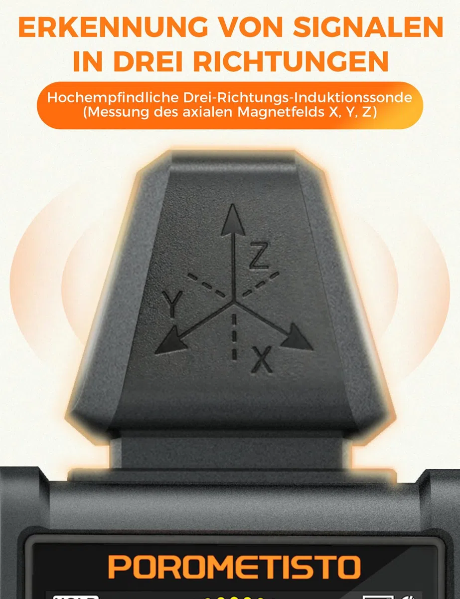 ET01PRO 5-in-1 EMF Messgerät – Elektrosmog Messgerät mit EF/MF/RF/Temperatur/Luftfeuchtigkeit, Max/Min/Speicher, Ideal für Profis, Zuhause & Geisterjagd